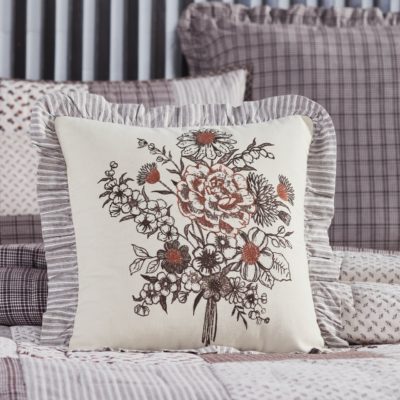 florette floral bouquet ruffled 18" x 18" filled pillow farmhouse pillow