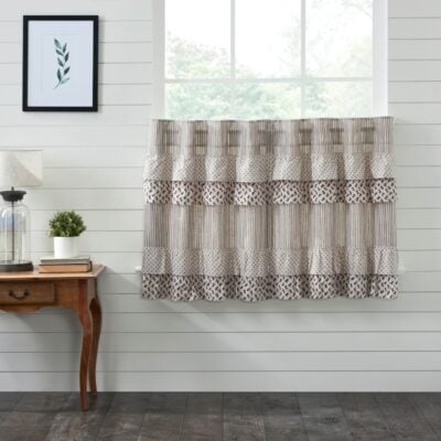 florette ruffled tiers set of two farmhouse cafe curtains