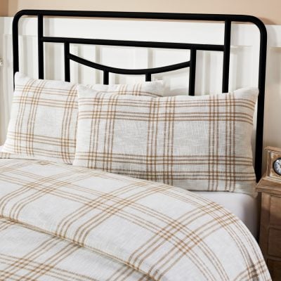 wheat plaid sham farmhouse pillow cover