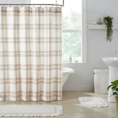 Wheat Plaid Shower Curtain