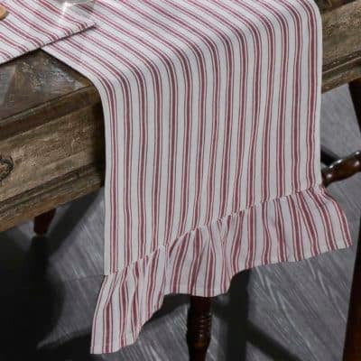 Timeless Ticking Red Table Runner - 44"