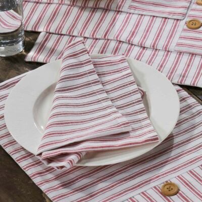 Timeless Ticking Red Napkins, Set/4