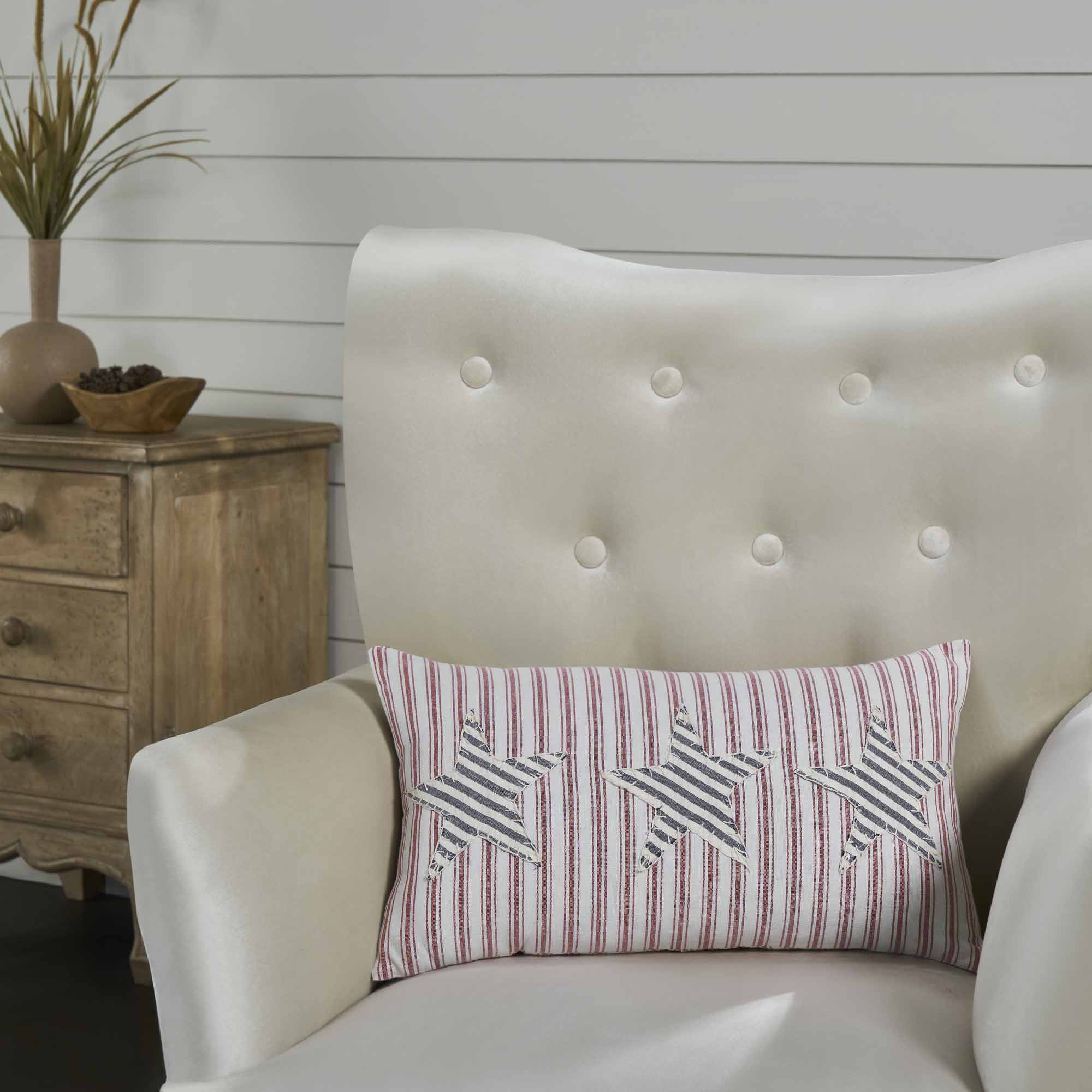 Timeless Ticking Red 12" x 20" Star Pillow Cover - Image 3