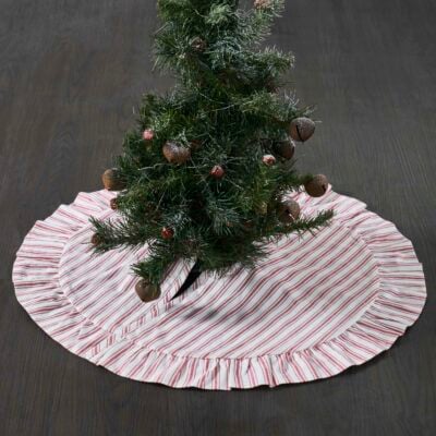 Timeless Ticking Red Mini Tree Skirt - 21"