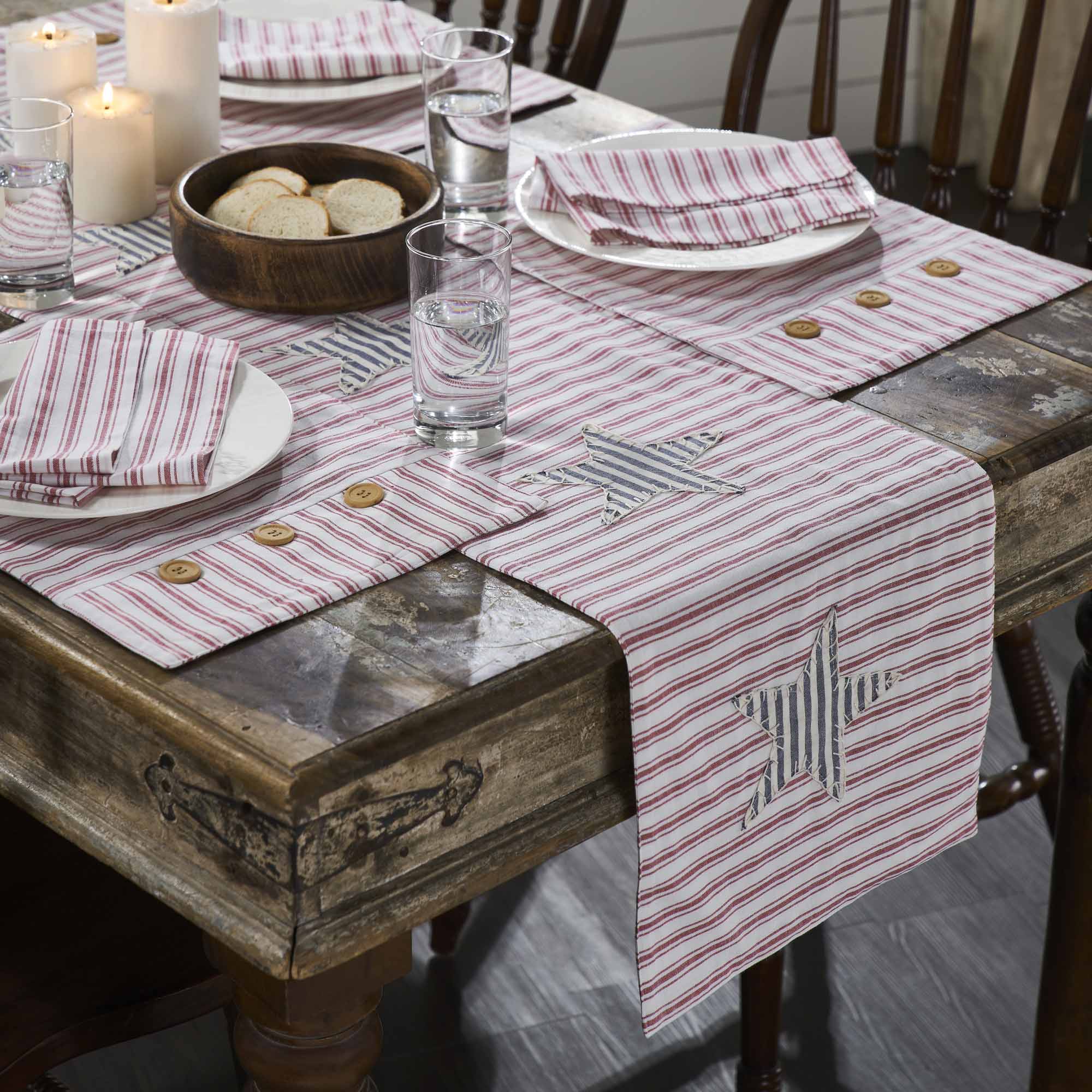Timeless Ticking Red Star Table Runner - 36" - Image 2