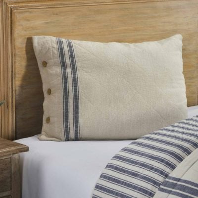 market place blue sham farmhouse pillow cover