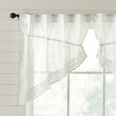 kathryn prairie swags 36" set of two farmhouse draped pointed valance