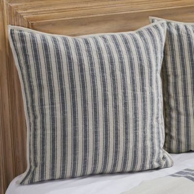 market place blue quilted euro sham farmhouse pillowcase