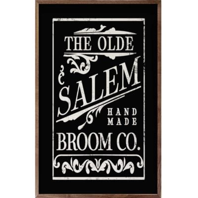 The Olde Broom Co Black Wooden Sign