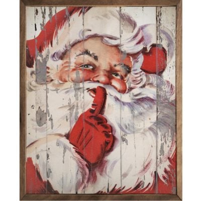 Santa Be Quiet Shhh Wooden Sign