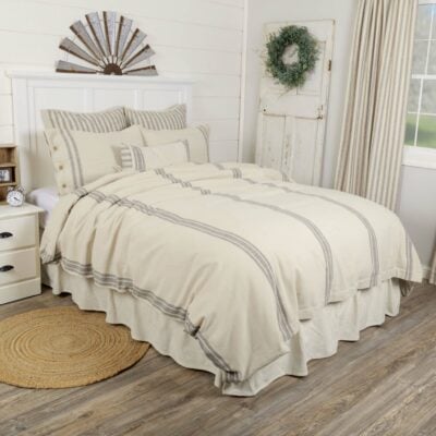 market place gray grain sack stripe duvet covers farmhouse bed covers