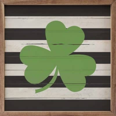 Shamrock Stripe Wooden Sign
