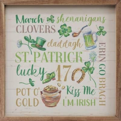 St Patrick Words Wooden Sign