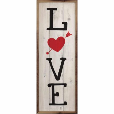 Love Heart Arrow Wooden Sign