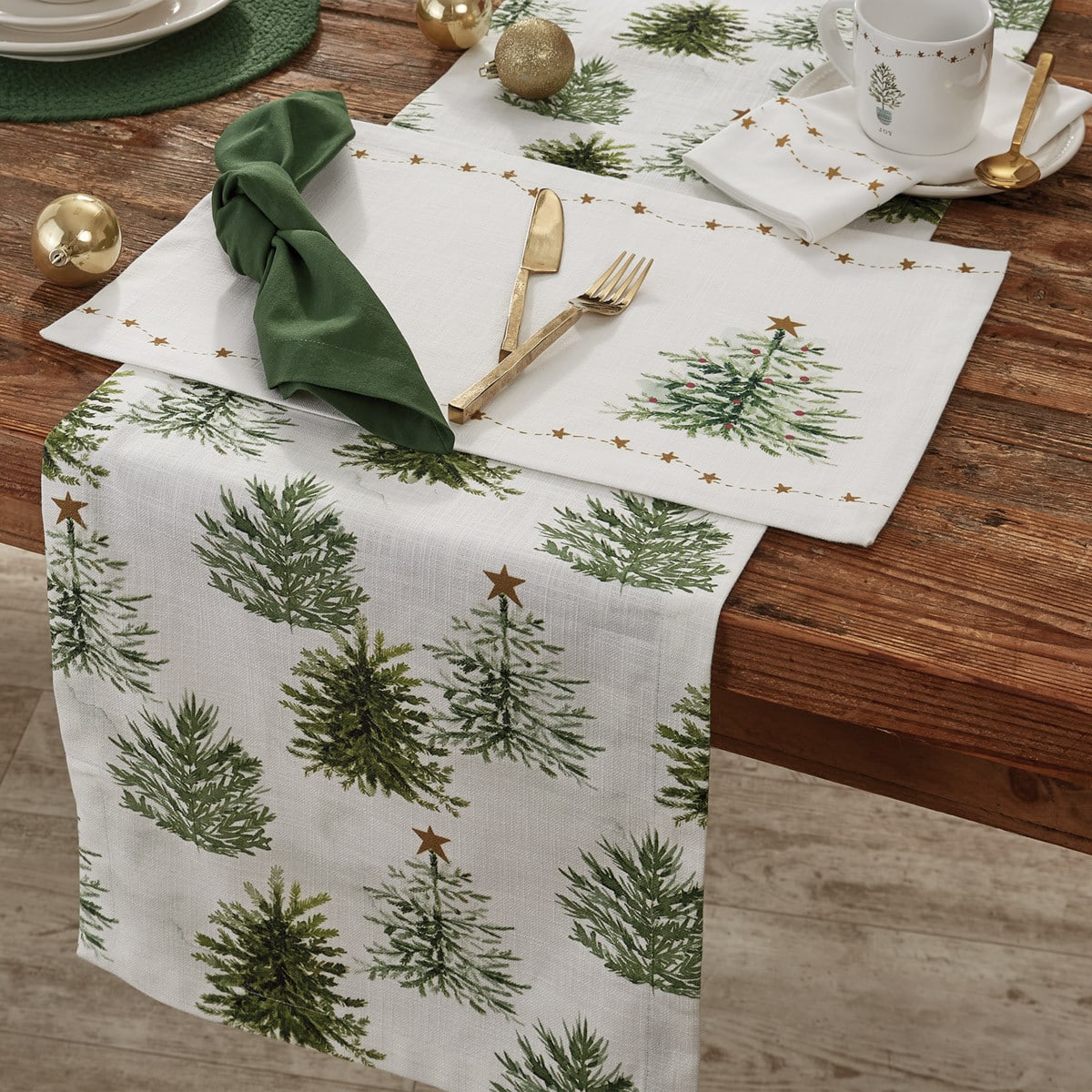 Rustic Christmas Table Runner - 72" - Image 2