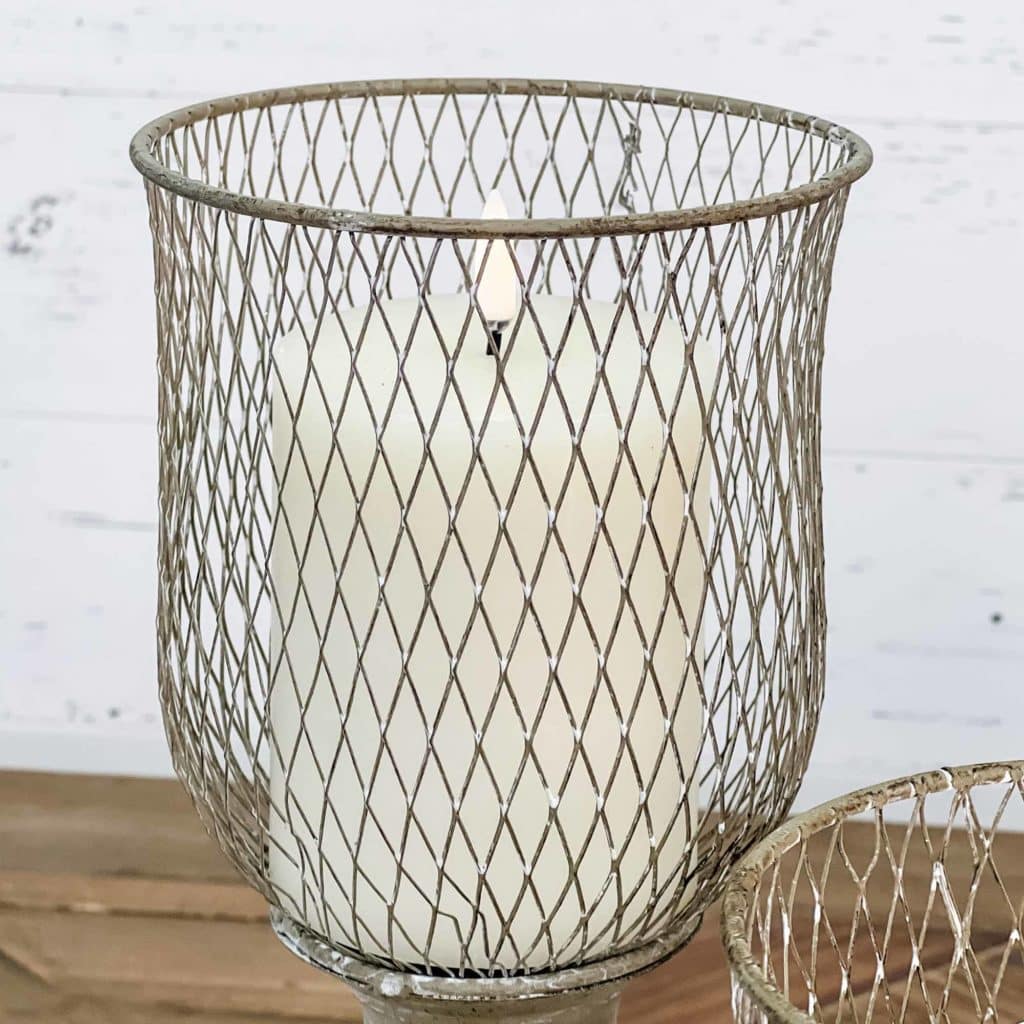 Mesh Pedestal Candle Holder 12.5" Piper Classics