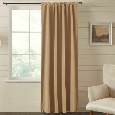 blackout burlap natural panel 84" farmhouse drapes