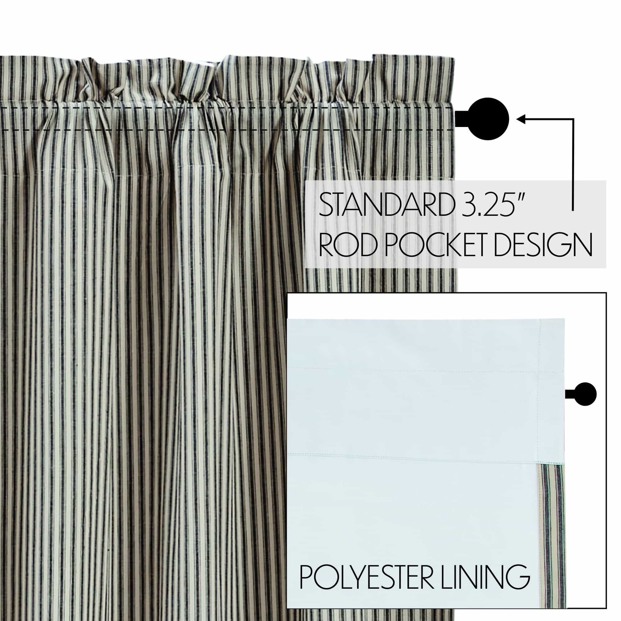 Blackout Sawyer Mill Charcoal Ticking Stripe Panel - 84" - Image 6