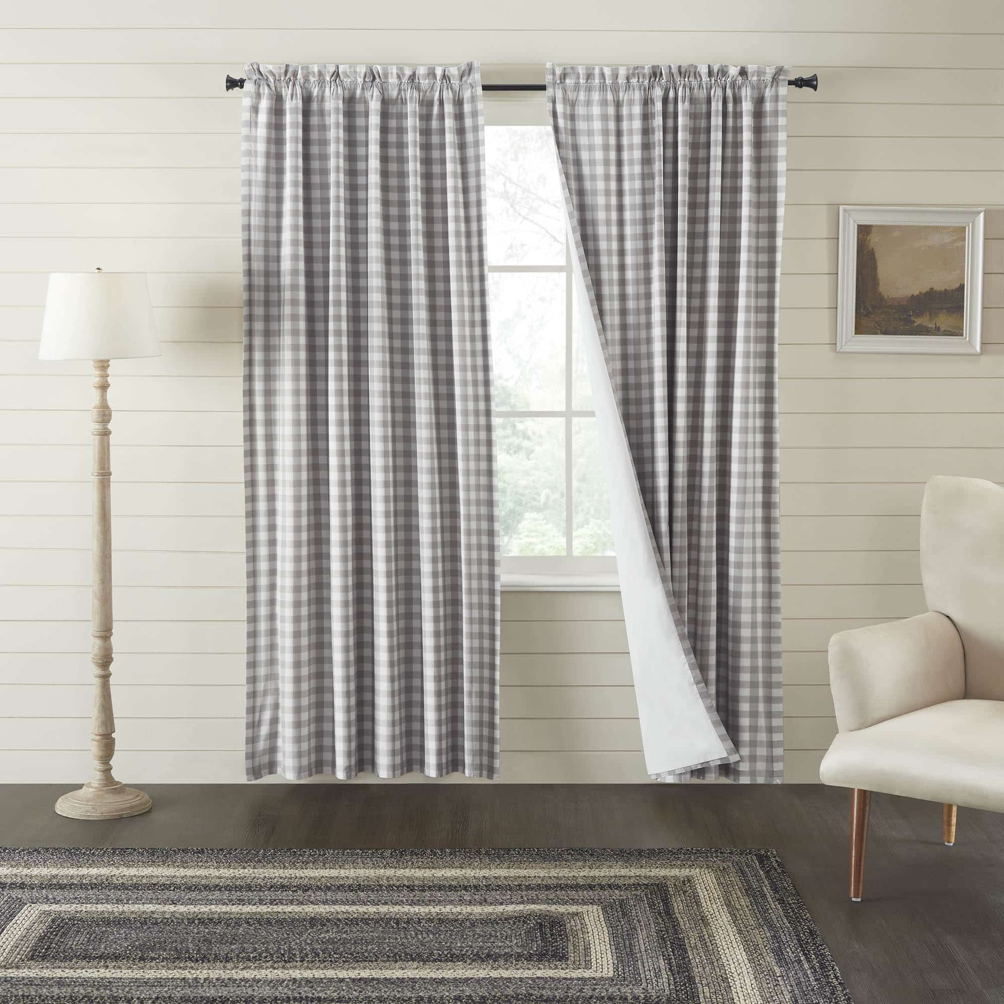 Blackout Annie Buffalo Check Gray Panel - 84" - Image 3