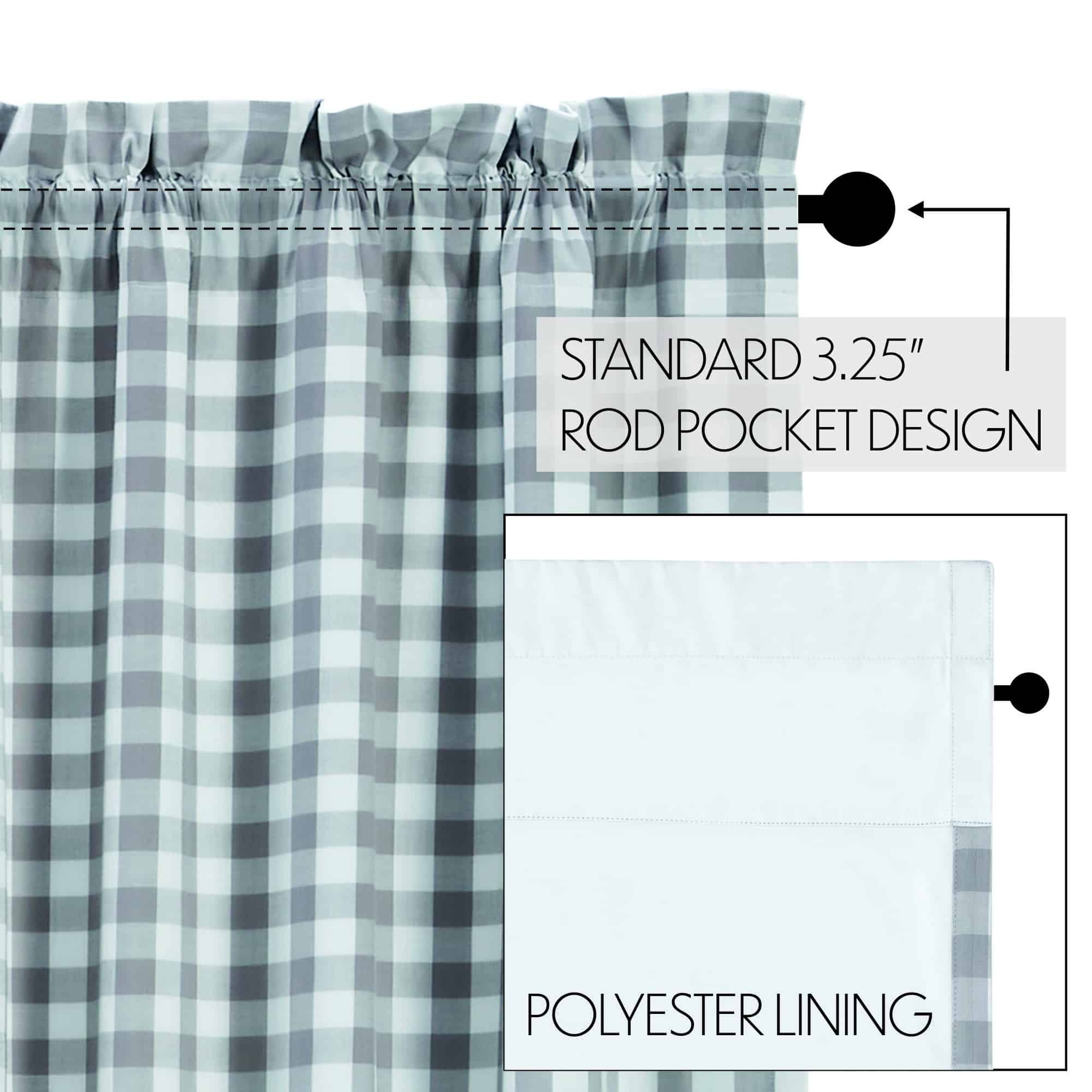 Blackout Annie Buffalo Check Gray Panel - 84" - Image 5