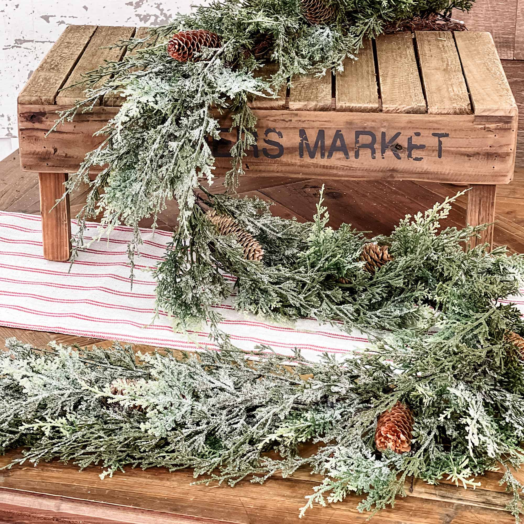 Silver Thread Cedar Garland