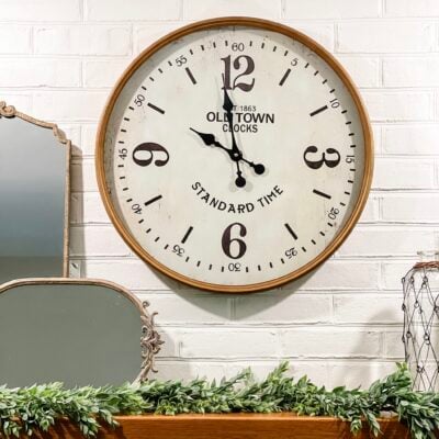 old world vintage station clock farmhouse hanging clock