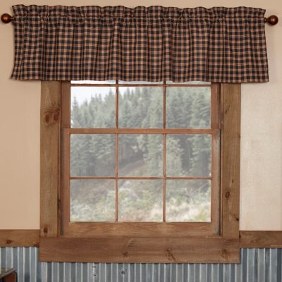 bingham star plaid valance farmhouse window topper