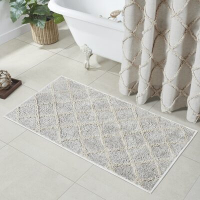 Frayed Lattice Oatmeal Bathmats