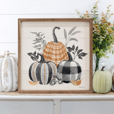 Harvest Classics III Pumpkins Wooden Sign
