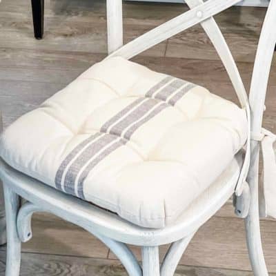 Market Place Gray Grain Sack Chair Pad