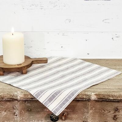 Market Place Gray Ticking Stripe Table Mat - Set/2