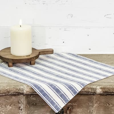 Market Place Blue Ticking Stripe Table Mat - Set/2
