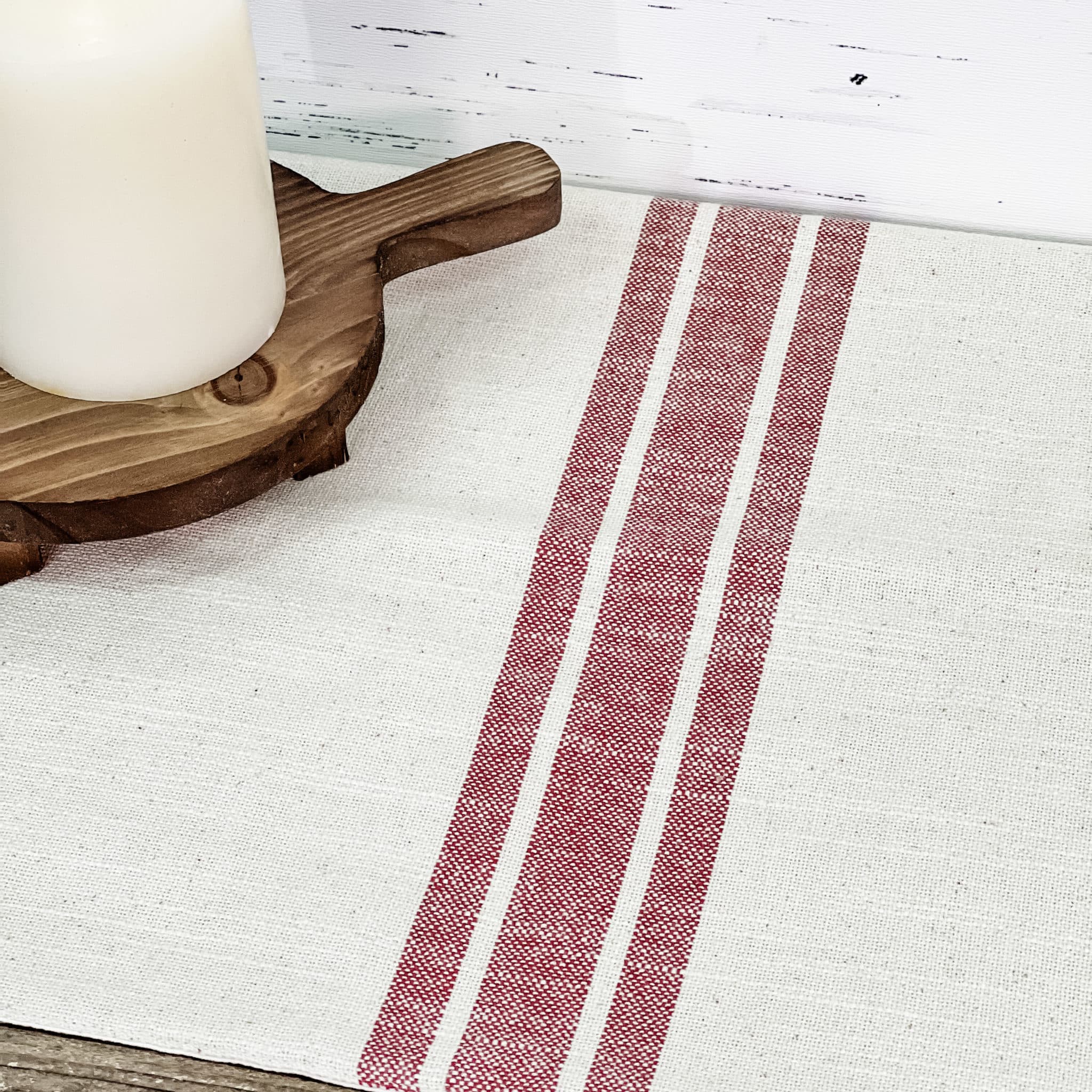 Market Place Red Grain Sack Stripe Table Mat - Set/2 - Image 3