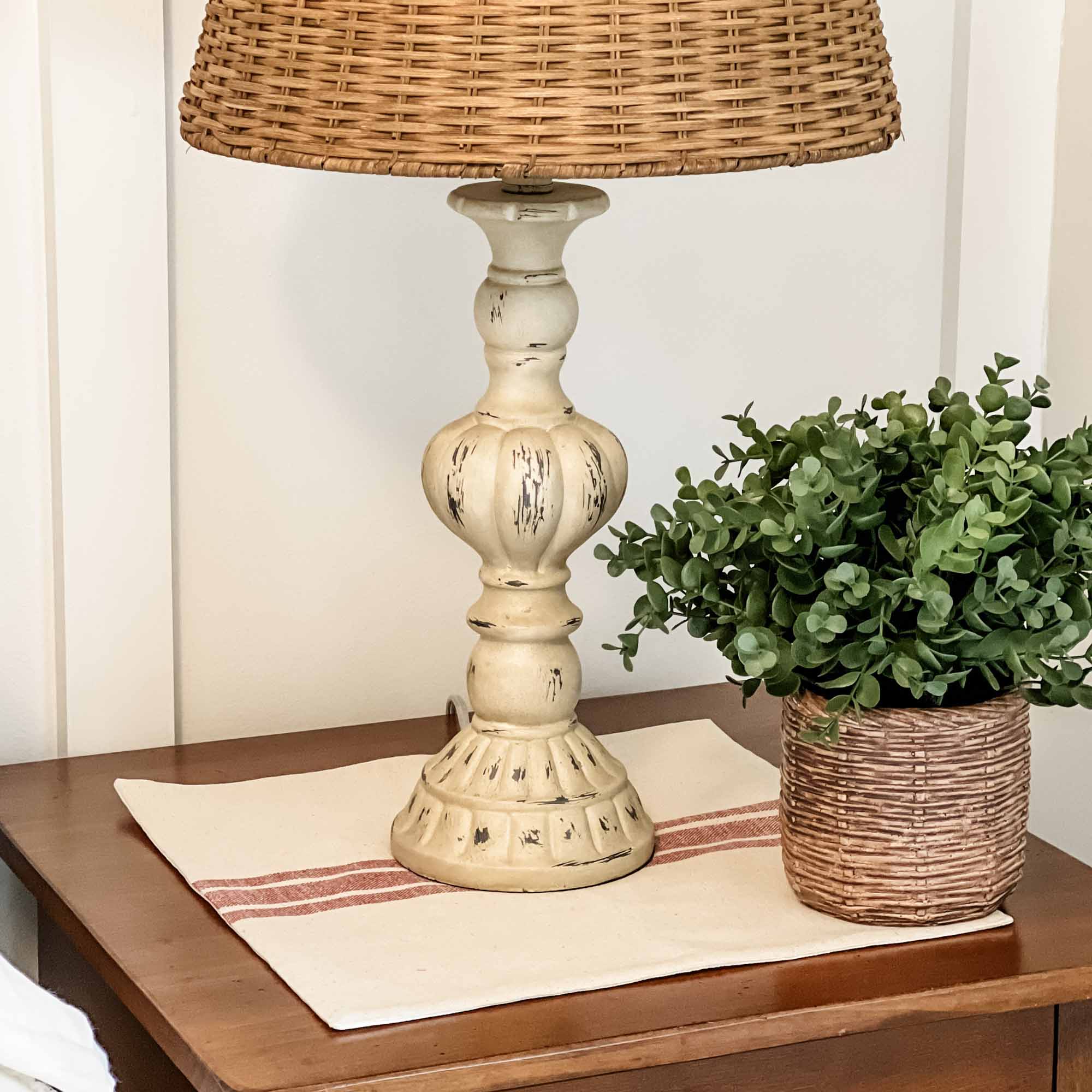 Market Place Red Grain Sack Stripe Table Mat - Set/2 - Image 4