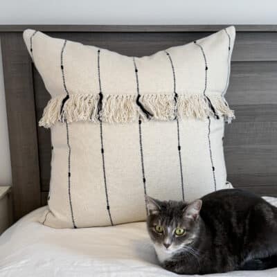 farmcloth stripe fringed euro sham farmhouse pillow cover
