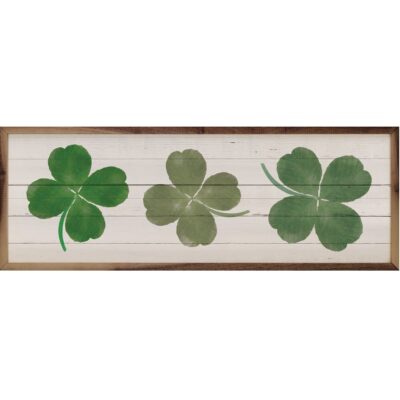 Three Clovers Whitewash Wooden Sign
