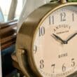 Antique Gold & Cream Oval Table Clock - 14″ H x 11.25″ W x 4.75″ D