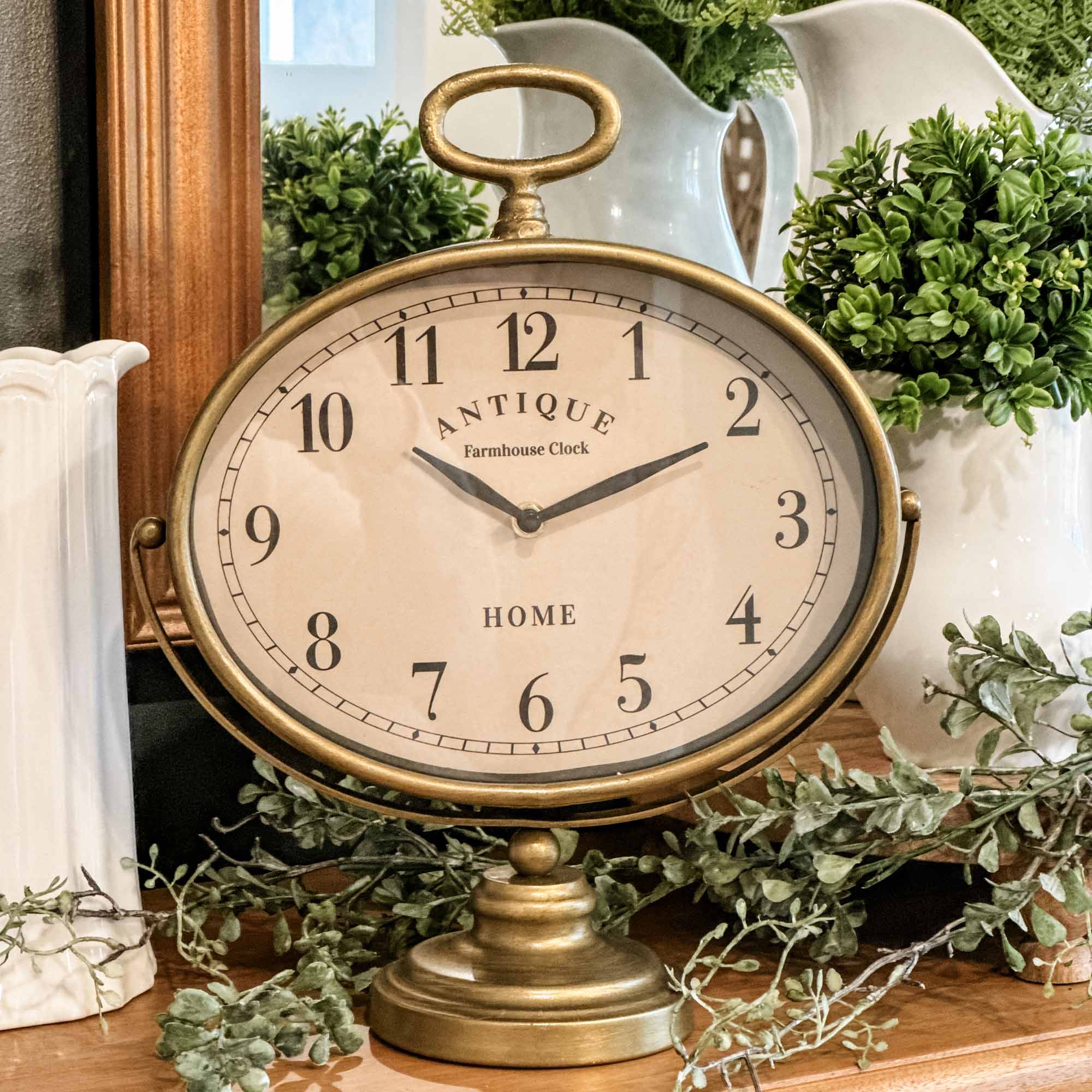 Mantle Clocks For Living Room Modern Saytay Classic Retro Clock, Golden  Table Table Desk Alarm Clock European Style Vintage Silent Desk Alarm Clock  Non Ticking Quartz Movement Battery Mantel Clocks, image size:2000x2000
