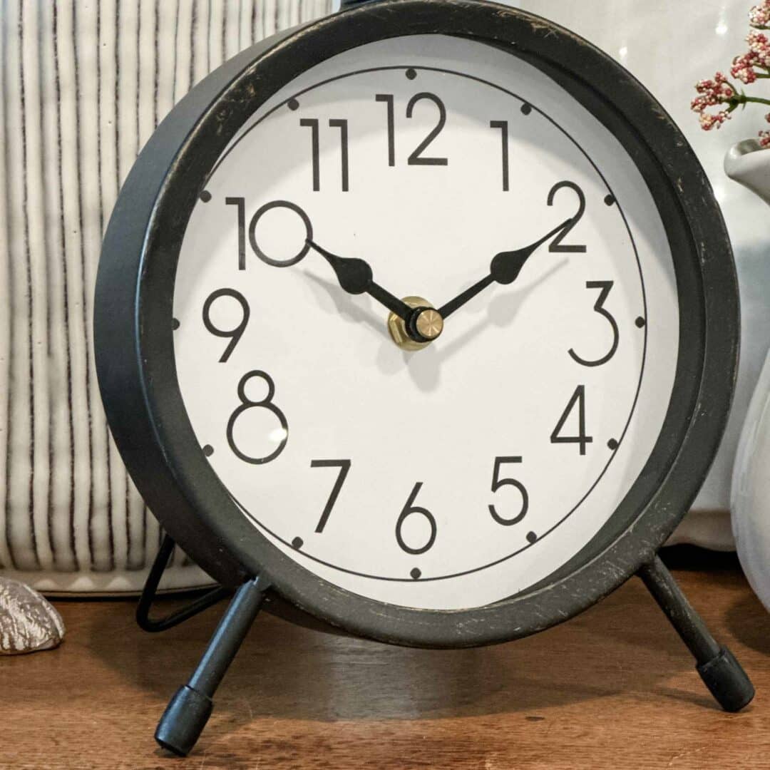 Vintage Metal Desk Clock - Piper Classics