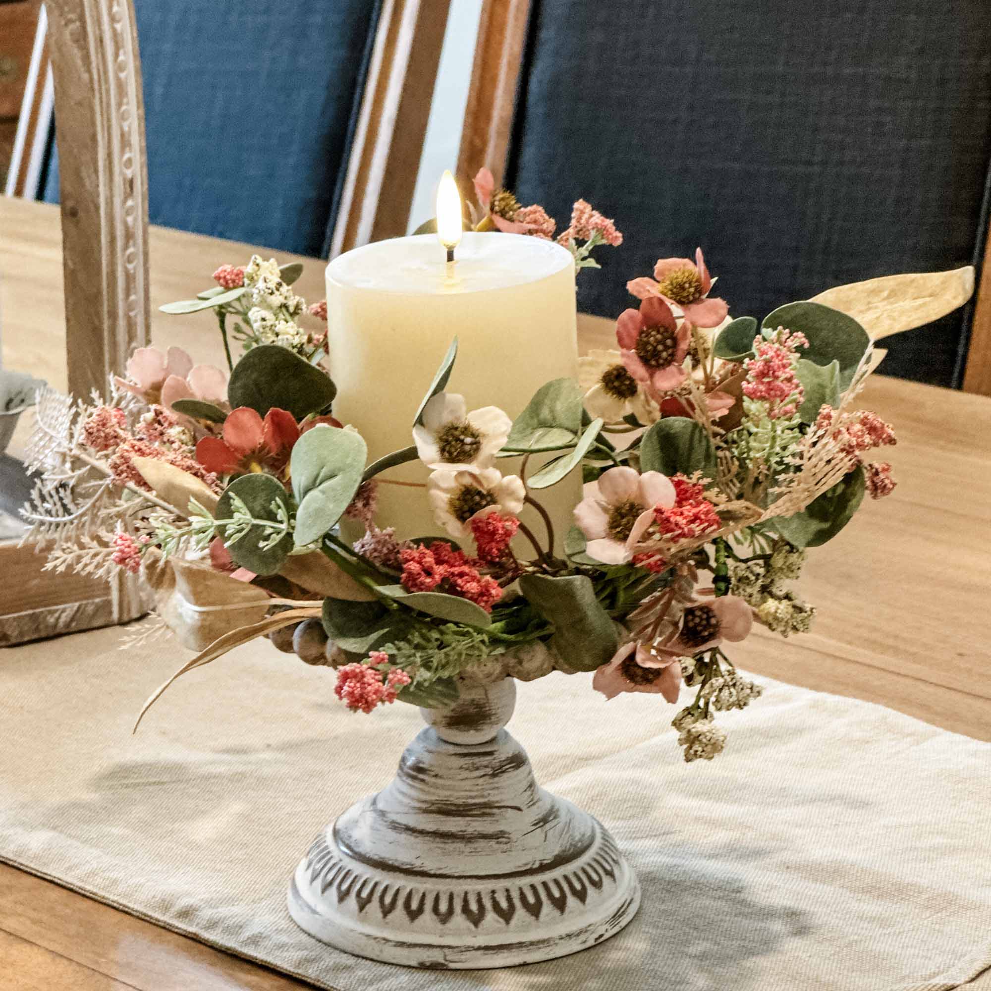 Rust Flower Eucalyptus Candle Ring Piper Classics