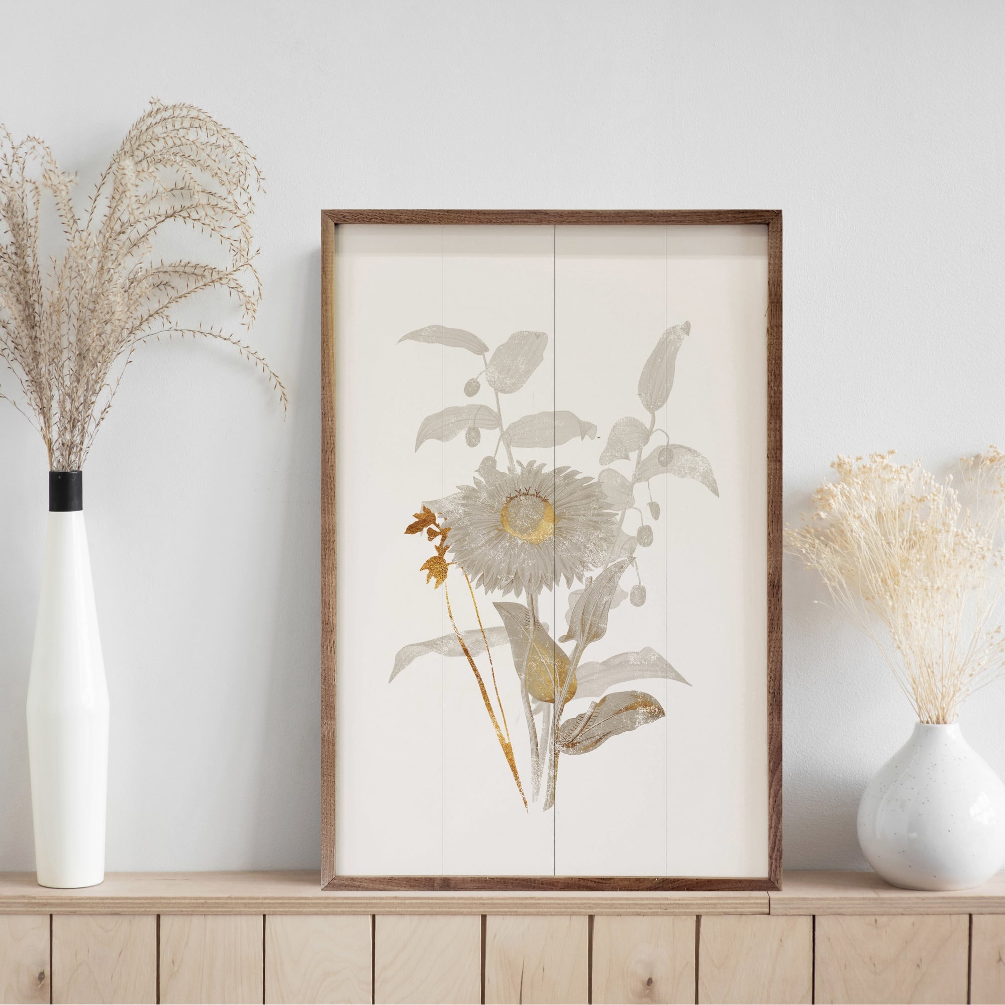 Gold Daisy Flower Wooden Sign - Image 2