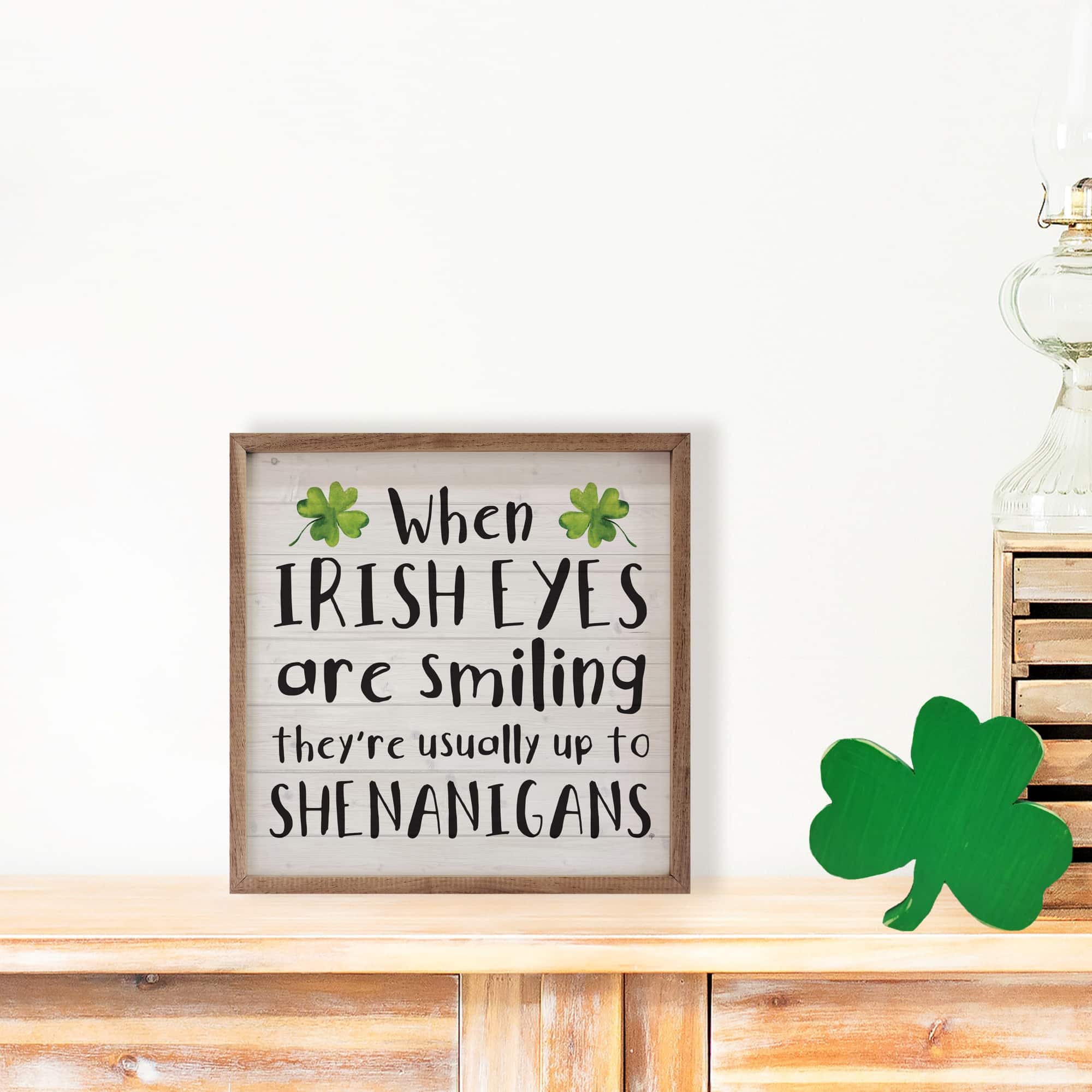 When Irish Eyes Are Smiling Clovers Wooden Sign - Image 2