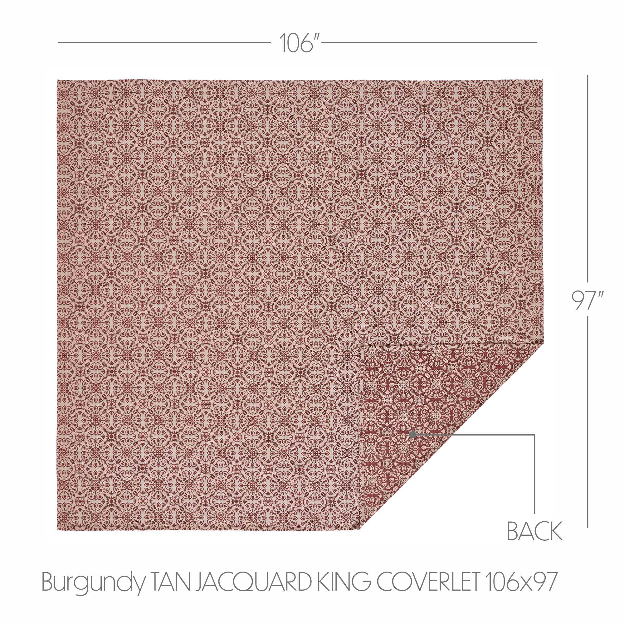 Custom House Burgundy Tan Jacquard Coverlets - Image 3