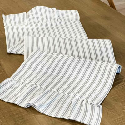 Timeless Ticking Gray Table Runner - 62"