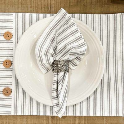 Timeless Ticking Gray Napkin, Set/4
