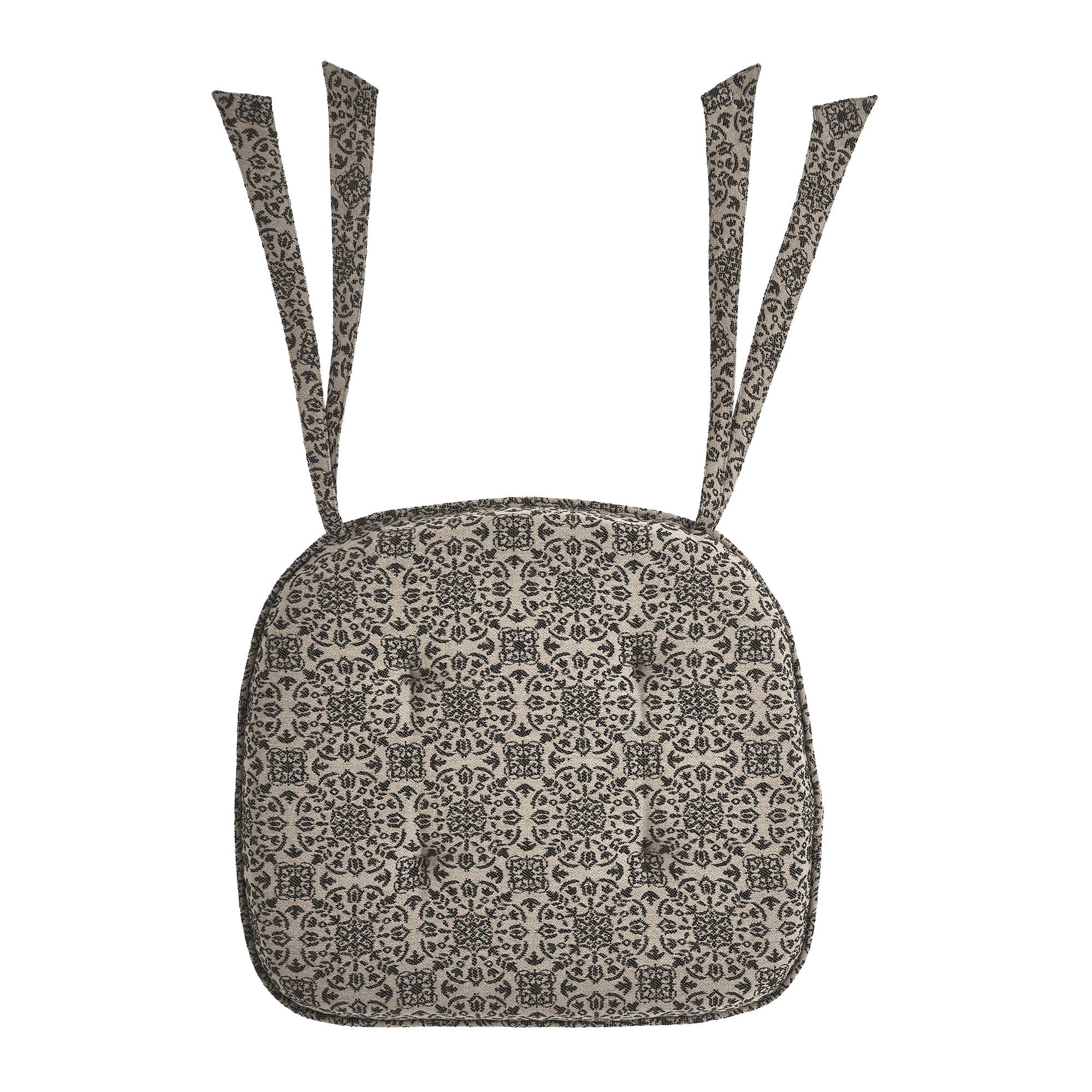 Custom House Black Tan Jacquard Chair Pad - Image 4