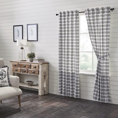 sawyer mill black plaid panel set of two farmhouse drapes