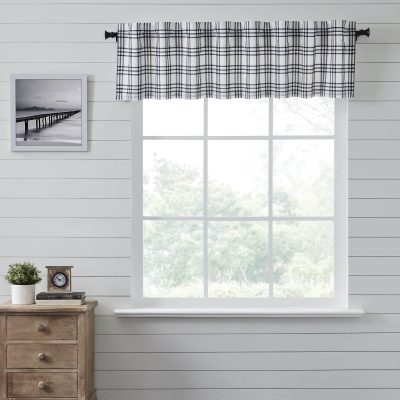 sawyer mill black plaid valance farmhouse window topper