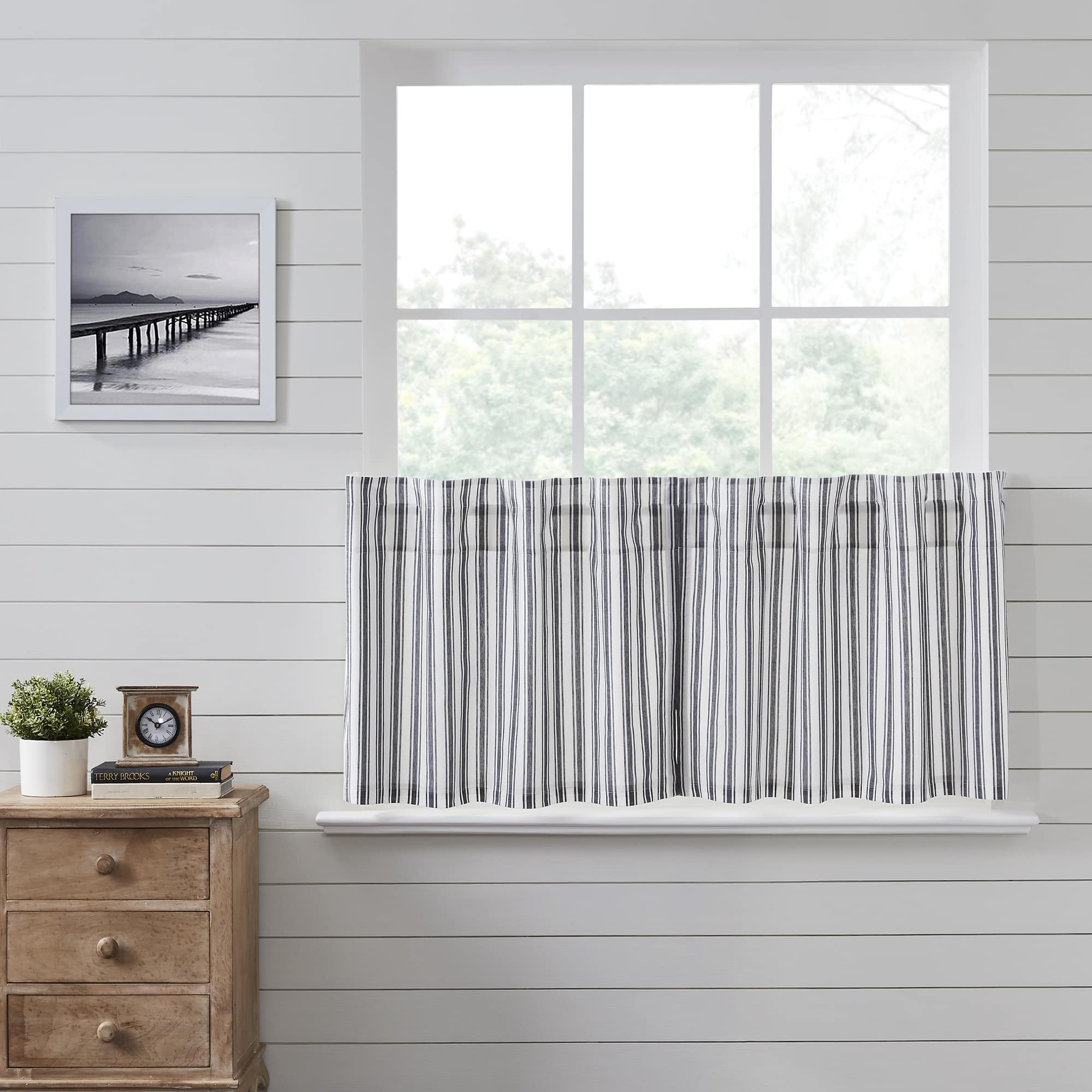 Sawyer Mill Black Ticking Stripe Tiers- Set/2 - Image 2