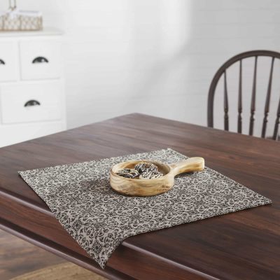 Custom House Black Tan Jacquard Table Topper - 20"